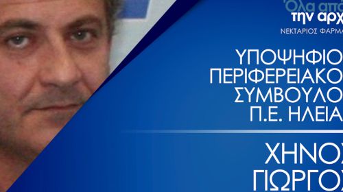 Γεώργιος Χήνος: Υποψήφιος Περιφερειακός Σύμβουλος με τον Νεκτάριο Φαρμάκη «Όλα από την αρχή»