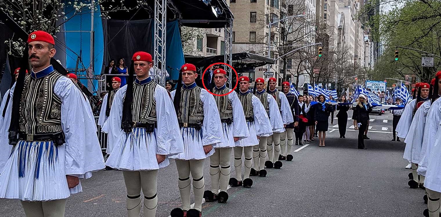 Ο Πύργιος Εύζωνας που παρέλασε στην 5η λεωφόρο του Μανχάταν
