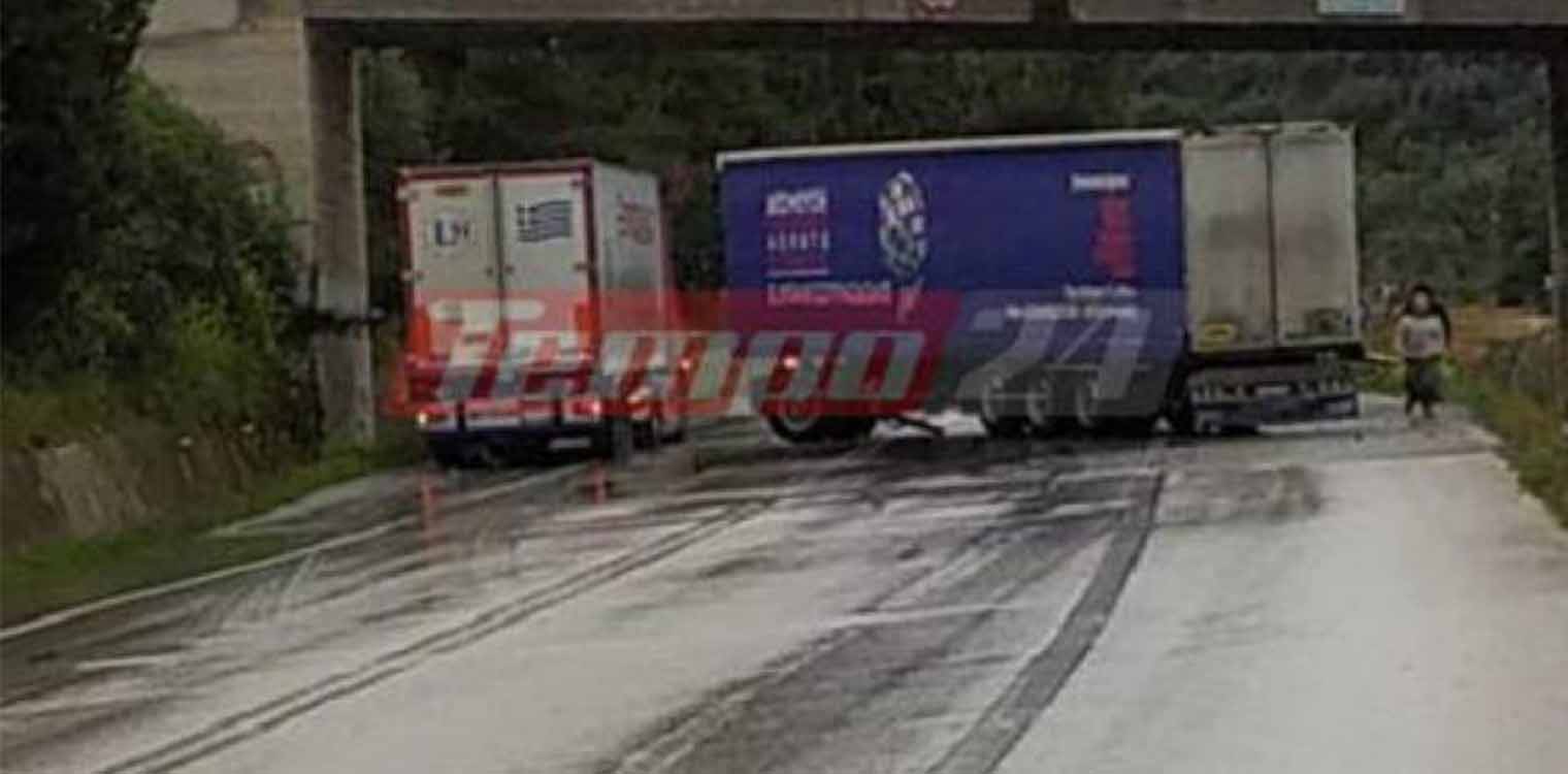 Δίπλωσε νταλίκα στην Πατρών - Πύργου στο ύψος των Βραχνείκων (upd)