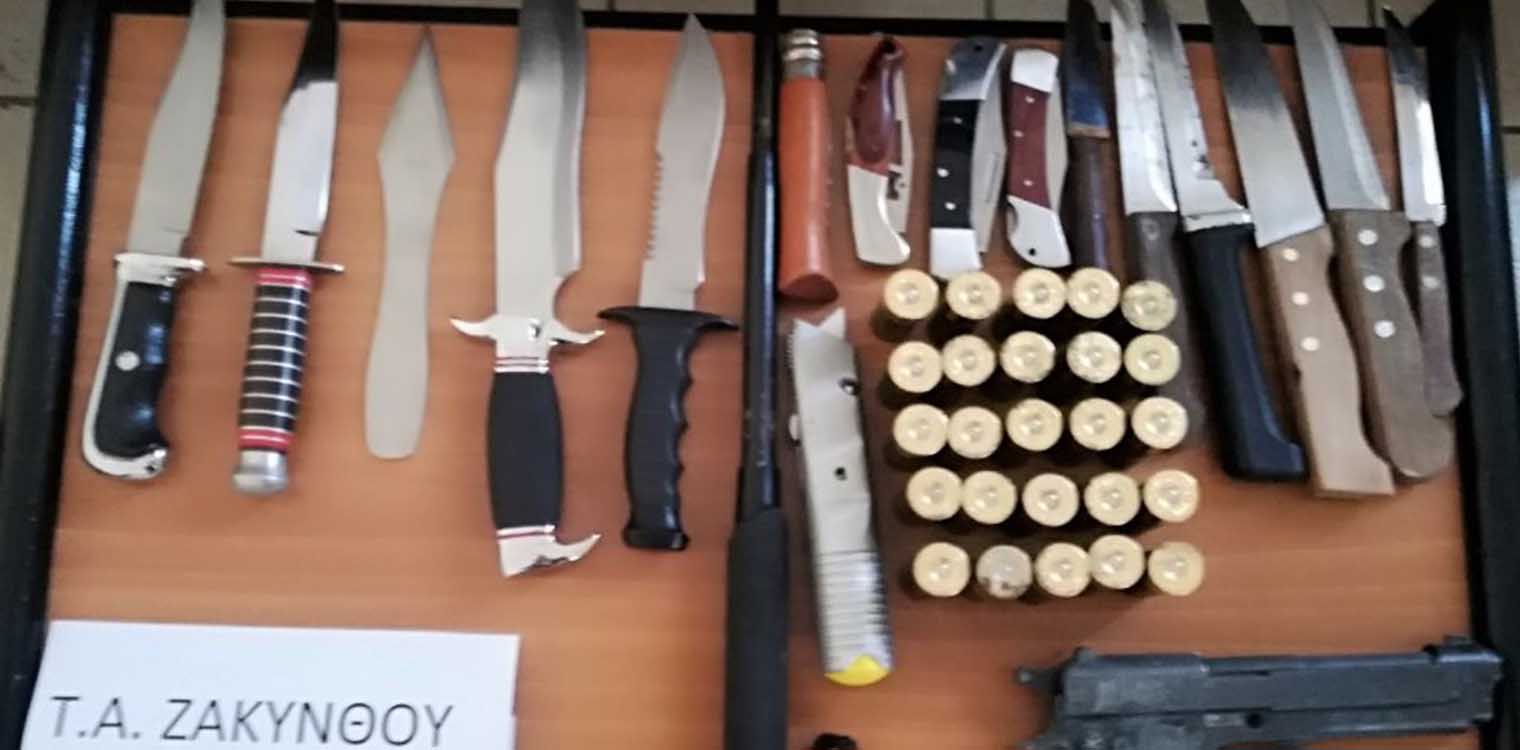 Οπλοστάσιο και πλήθος κινητά σε σπίτι υπόπτου στη Ζάκυνθο