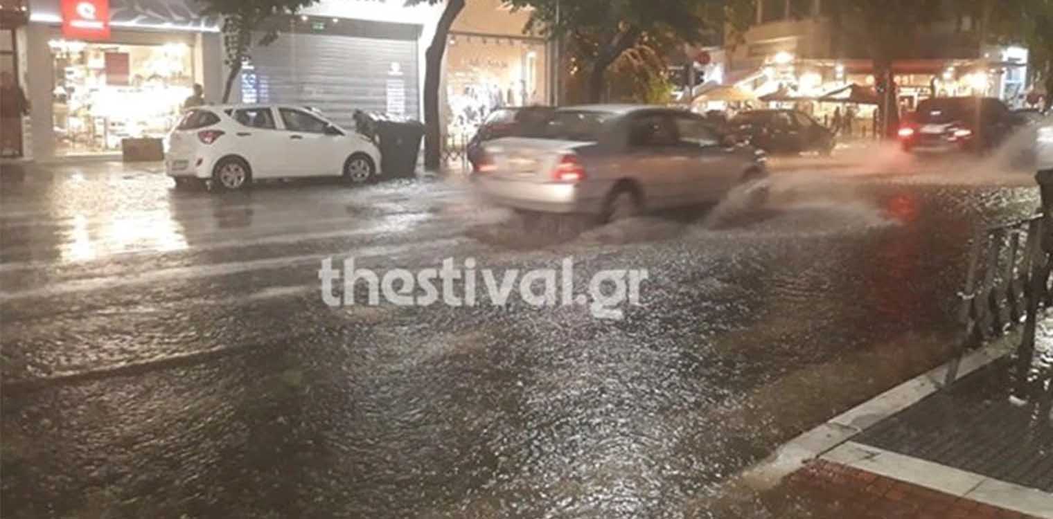 Έντονη χαλαζόπτωση στην Θεσσαλονίκη - Ποτάμια οι δρόμοι (video)