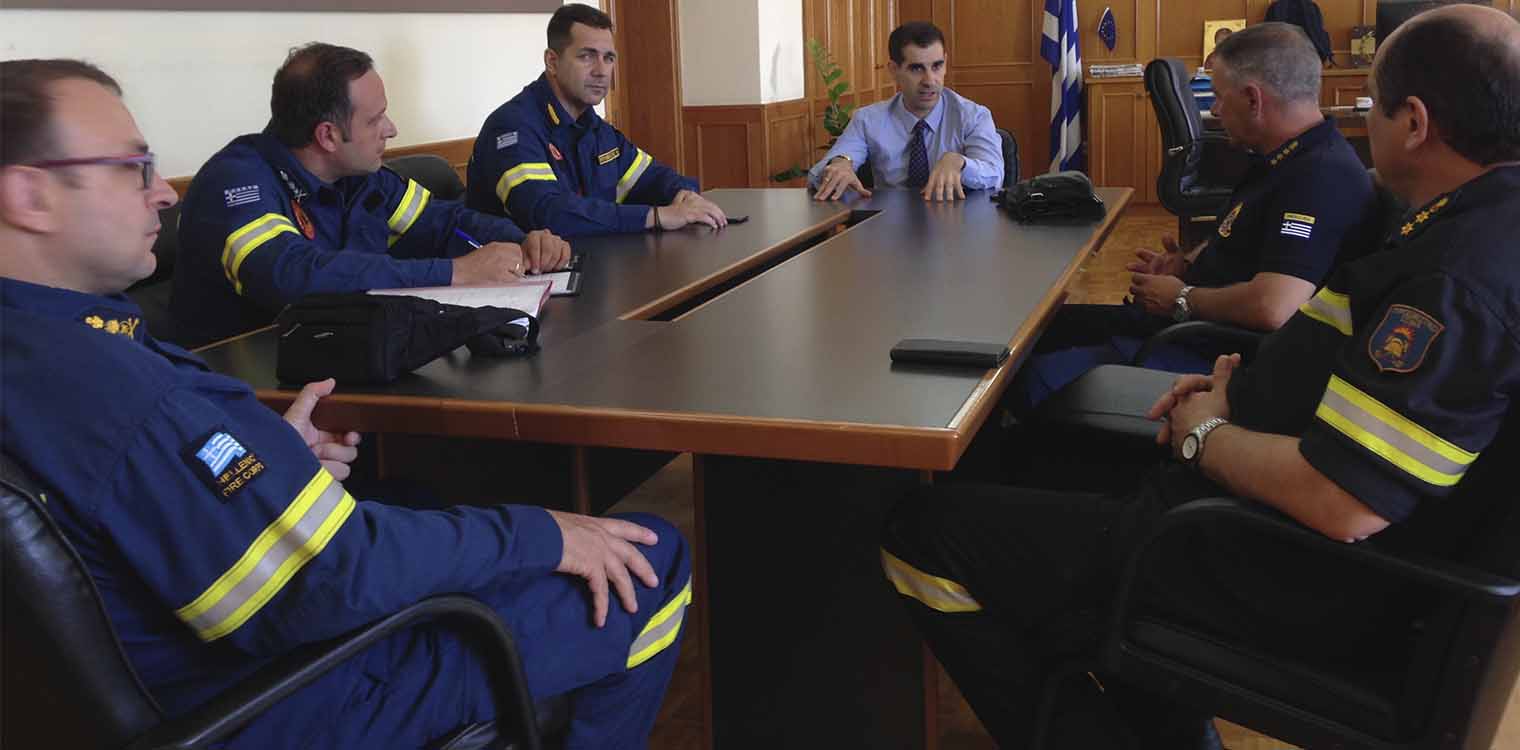Συνεργασία Γιαννόπουλου με την ηγεσία του Πυροσβεστικού Σώματος της Περιφέρειας Δυτ. Ελλάδας