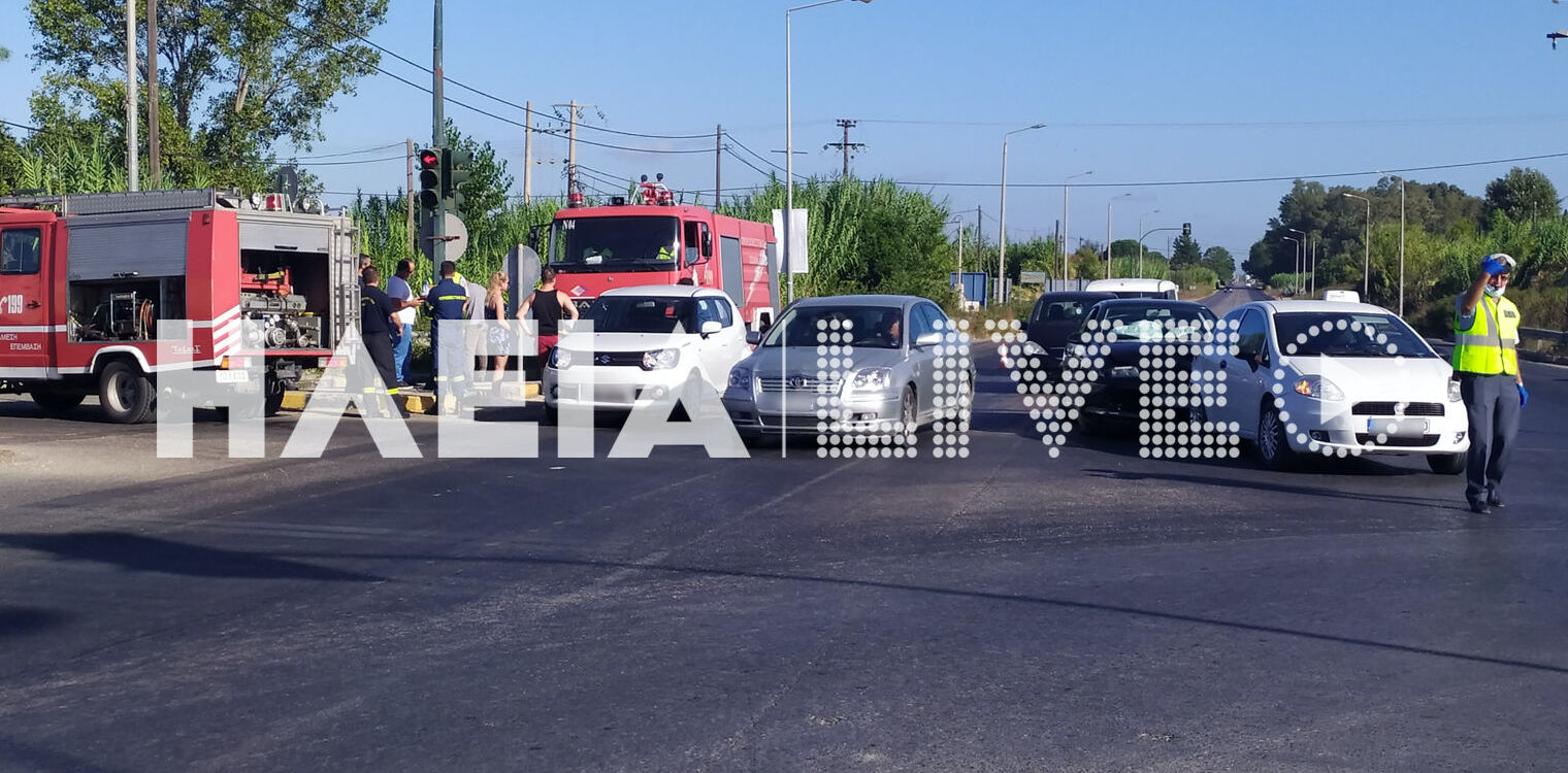 Πατρών - Πύργου: Τετραπλή καραμπόλα στον κόμβο Παπακασελά
