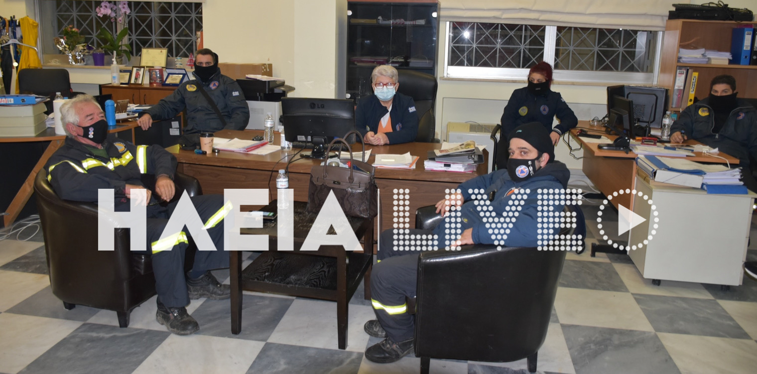 «Λέανδρος»: Στο πόδι από τα ξημερώματα η Πολιτική Προστασία Πύργου για το χιονιά