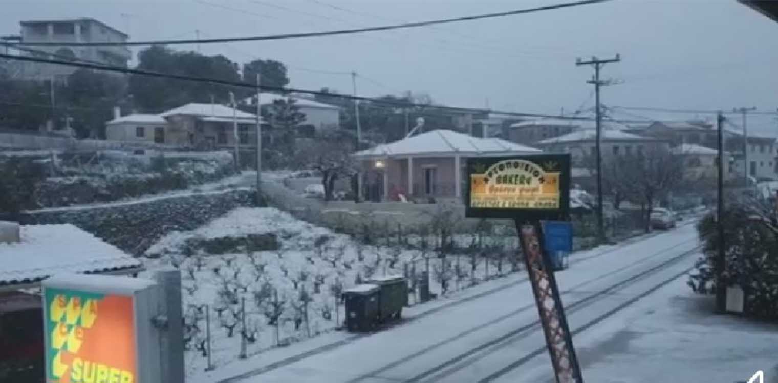 Κακοκαιρία «Μήδεια»: Χιονίζει στα ορεινά της Ζακύνθου