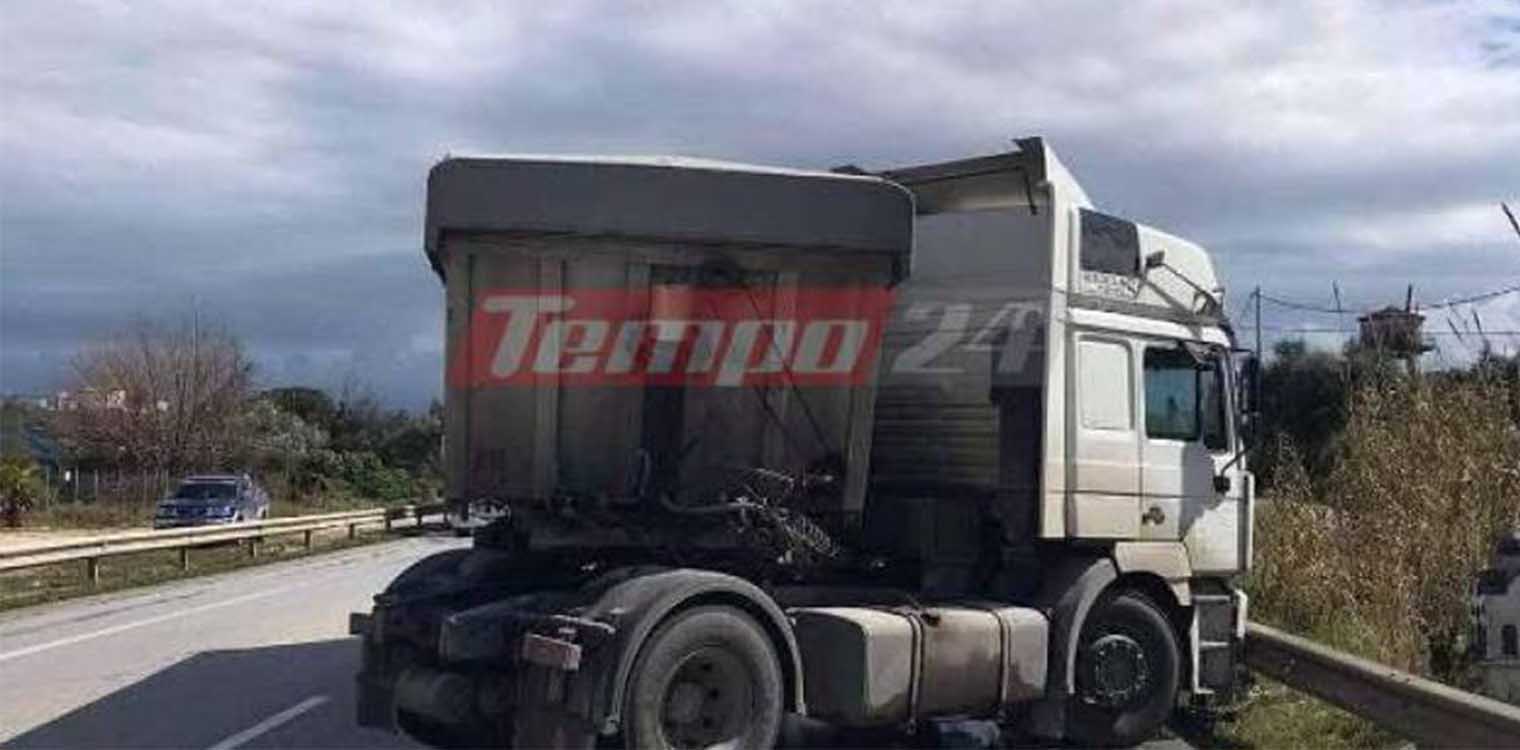 Πατρών - Πύργου: "Δίπλωσε" νταλίκα στο ύψος του Αλισσού στο αντίθετο ρεύμα (photos)