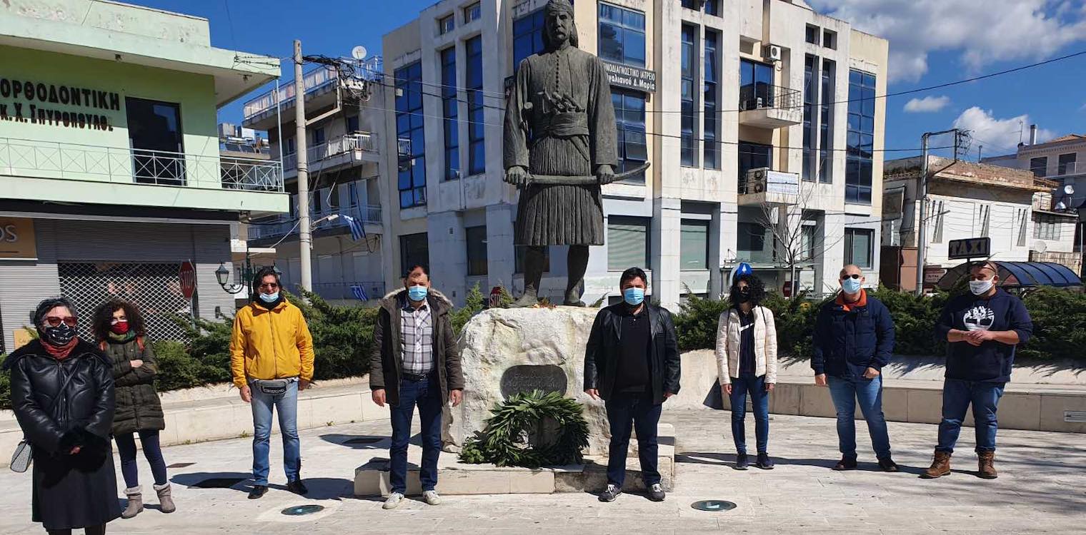 Τ.Ε. ΚΚΕ Ηλείας: Στεφάνι στο άγαλμα του Κολοκοτρώνη