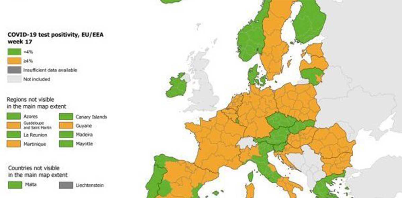ECDC: Στο πράσινο ο δείκτης θετικότητας στην Ελλάδα - Καλύτερη η εικόνα της χώρας