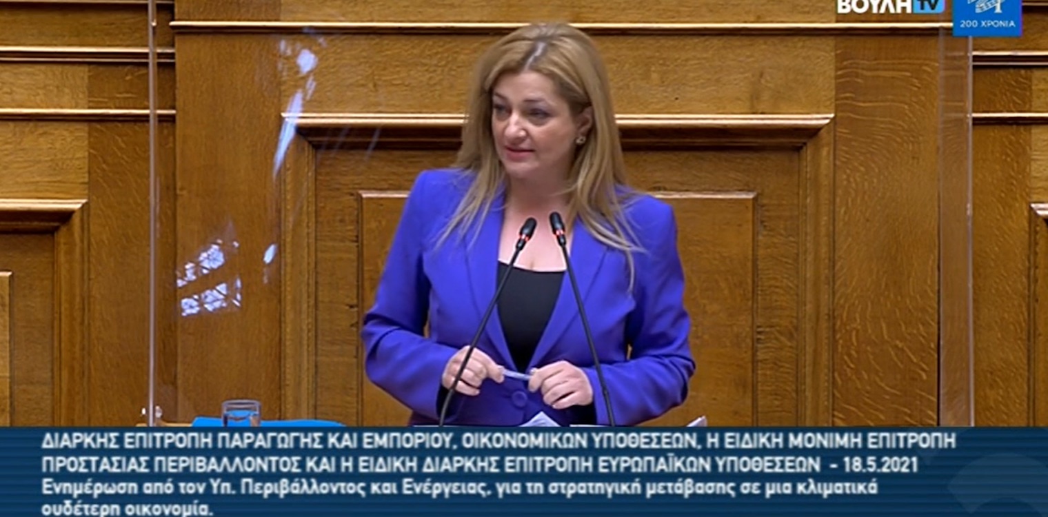 Αυγερινοπούλου στη συζήτηση για τον Κλιματικό Νόμο: Η κλιματική κρίση μας χτυπά την πόρτα