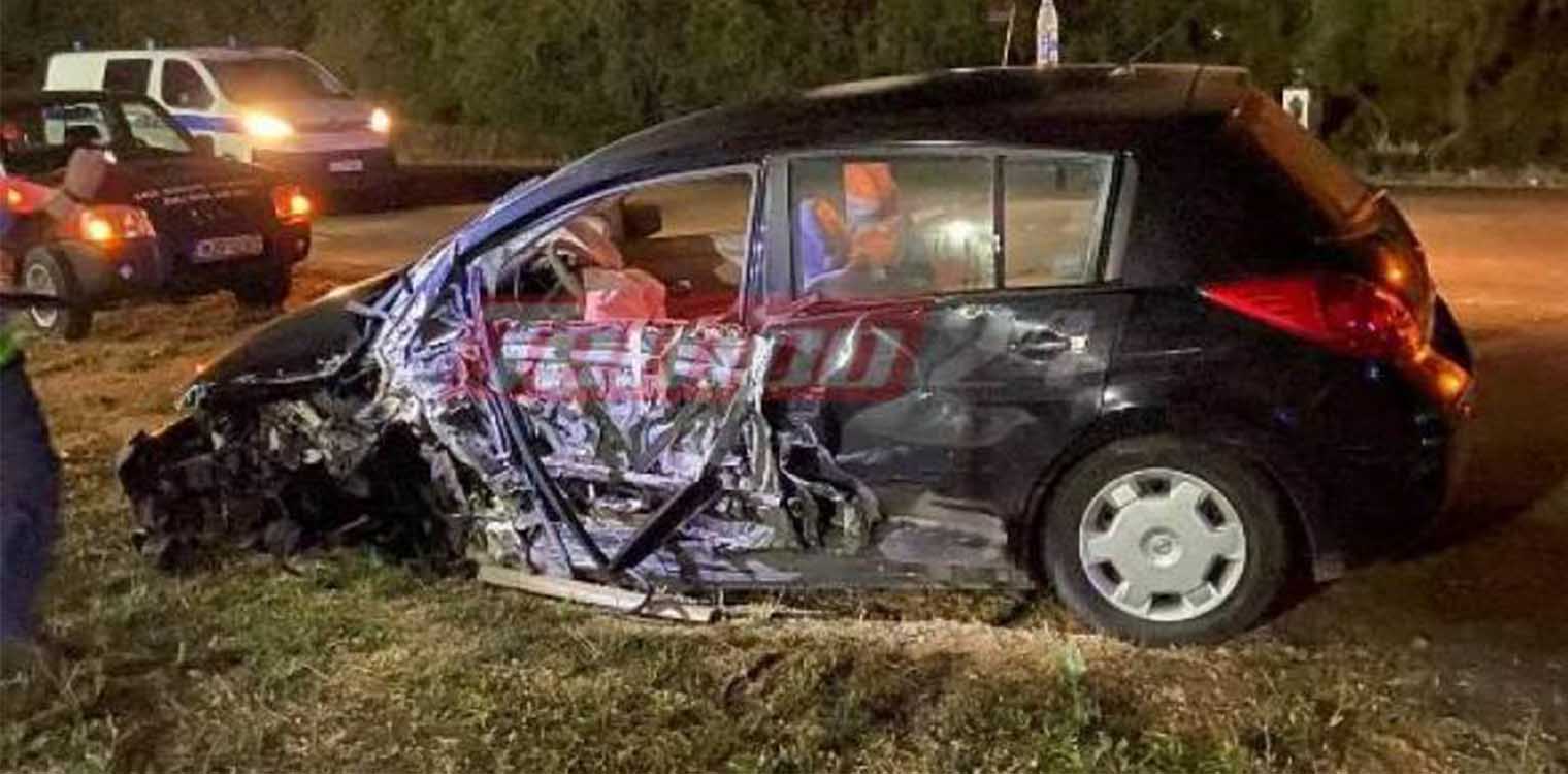 Πατρών - Πύργου: Τροχαίο στα Σαγέικα με 5 τραυματίες -Το ένα όχημα κατέληξε σε χωράφι (photos)
