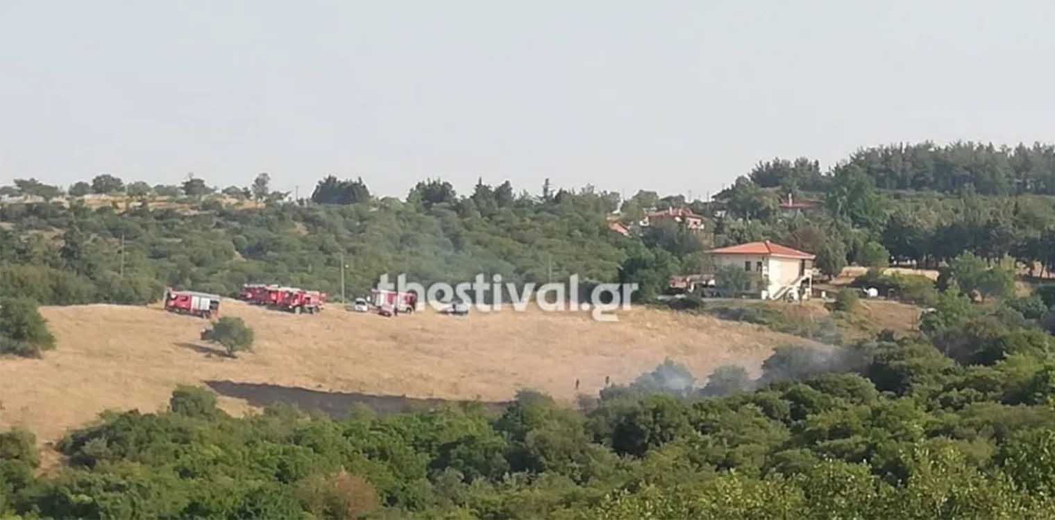 Φωτιά στο Φίλυρο Θεσσαλονίκης - Καίει κοντά σε σπίτια