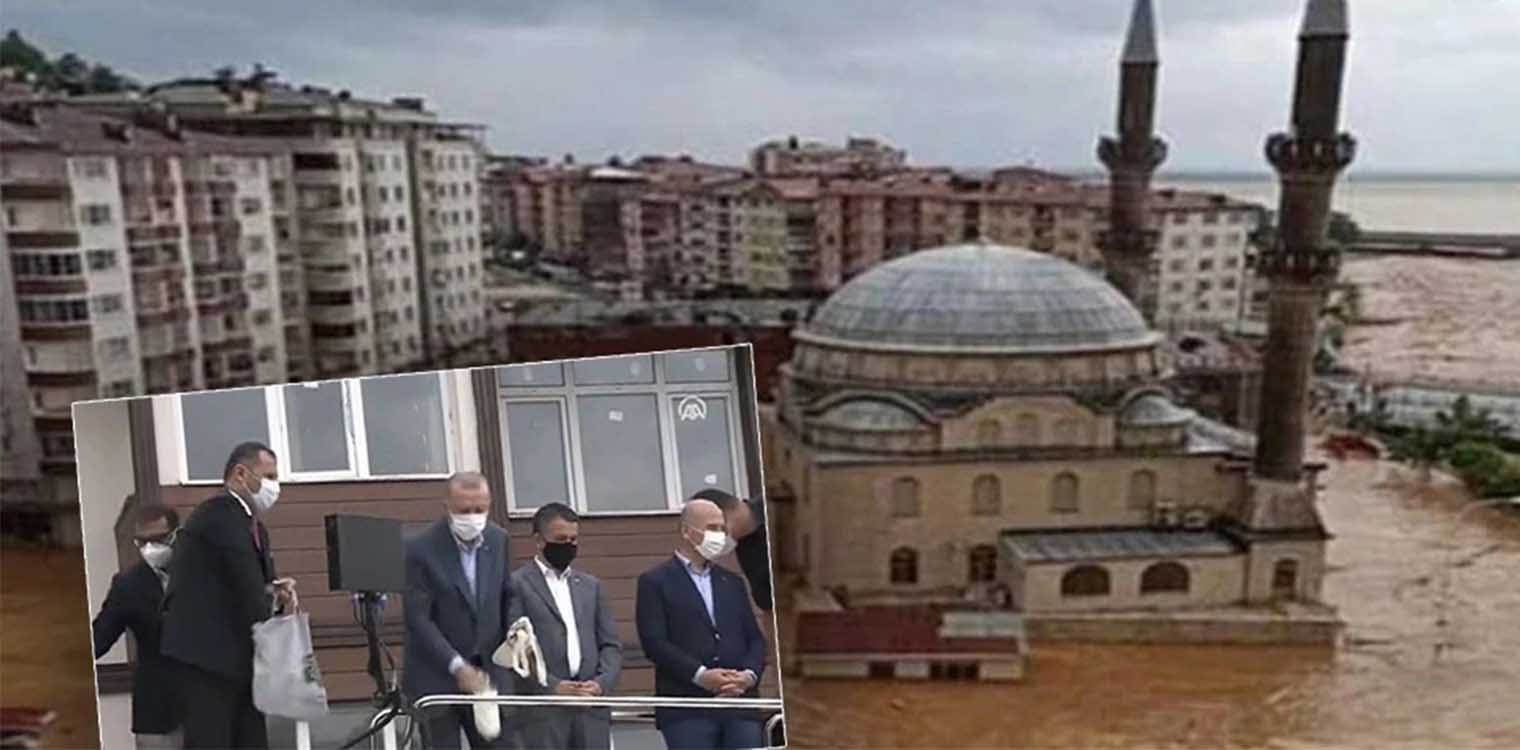 Τουρκία: Εικόνες αποκάλυψης στον Πόντο με τον Ερντογάν να μοιράζει… τσάι στους πληγέντες