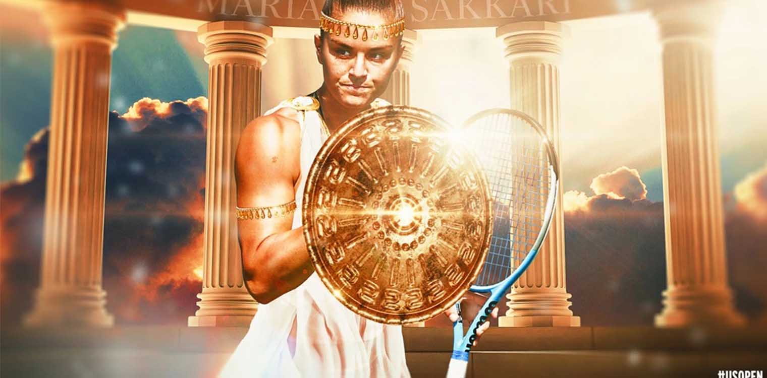 Μαρία Σάκκαρη: Αποθέωση από το US Open - Την παρουσίασε ως Ελληνίδα πολεμίστρια με ασπίδα