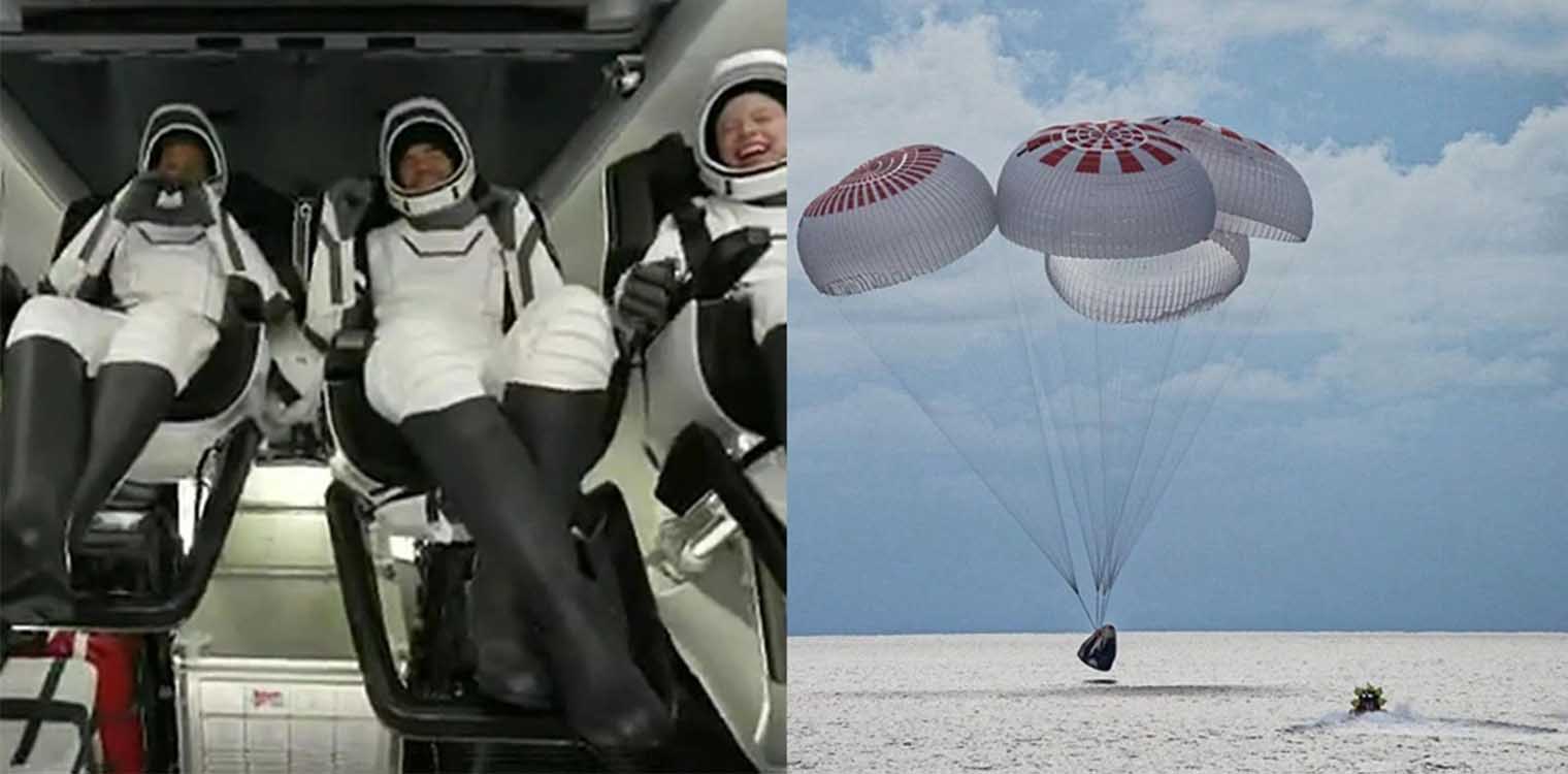 Space X: Επέστρεψαν οι τέσσερις «αστροτουρίστες» από το διάστημα - Δείτε πλάνα από την προσθαλάσσωση