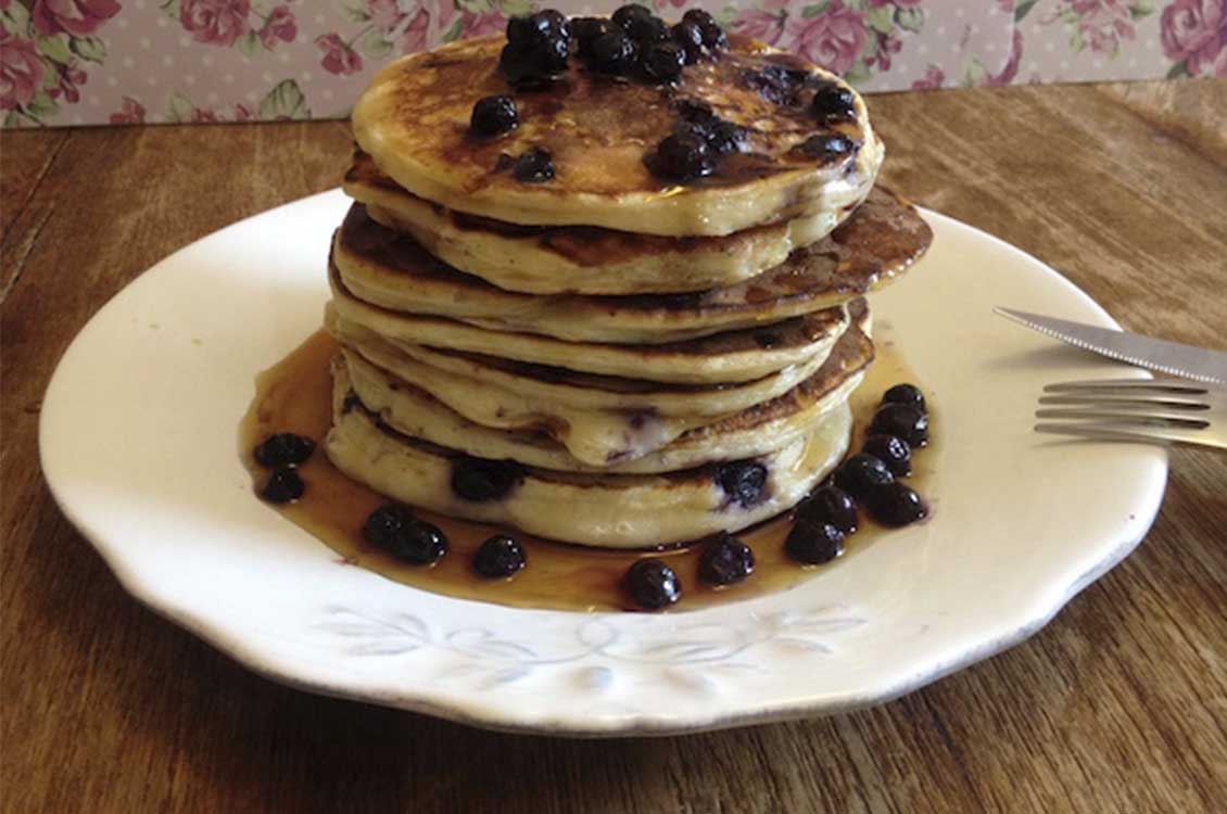 Τηγανίτες με μύρτιλα (blueberries) και κρέμα τυρί