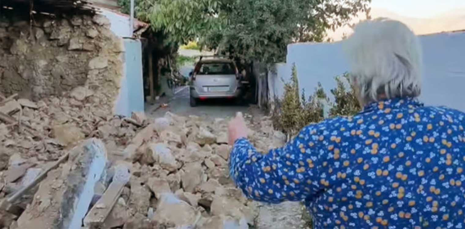 Γιαγιά διδάσκει Κρητική φιλοξενία στο μισογκρεμισμένο της σπίτι: «Έλα παιδί μου να σου κάνω καφέ» (video)