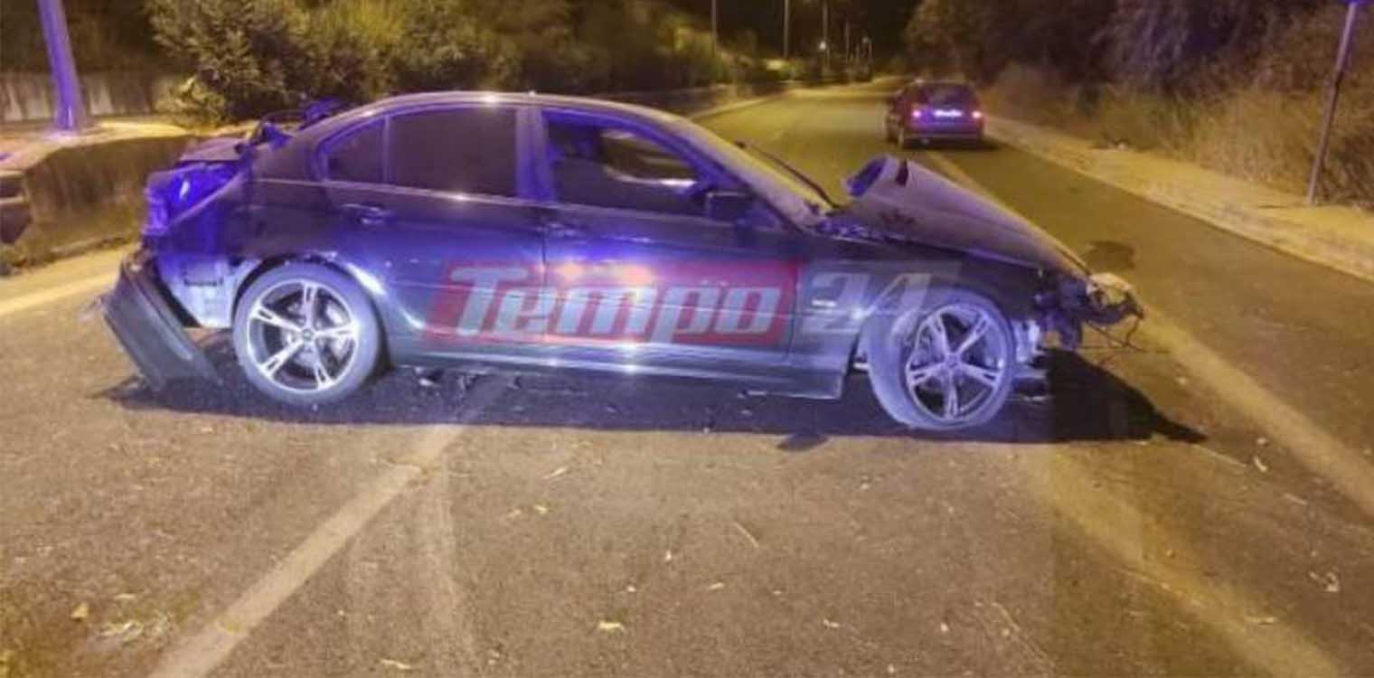 Πάτρα: Χτύπησε στο πεζοδρόμιο και το ΙΧ ακινητοποιήθηκε στη μέση του δρόμου (photos)