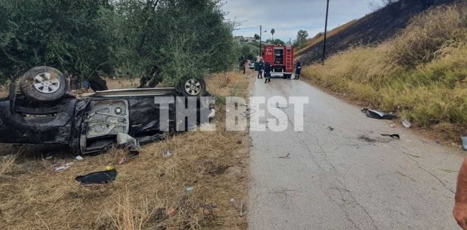 Πάτρα: "Βουτιά" Ι.Χ. από τη Νέα Εθνική Οδό Πατρών-Πύργου - Παιδί μεταξύ των τραυματιών (photos-video)