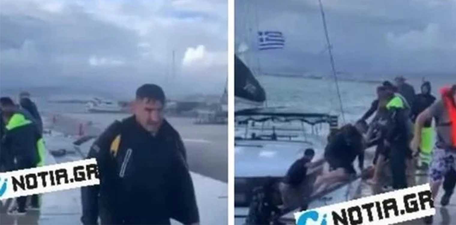 Κακοκαιρία «Ballos»: Καρέ - καρέ η δραματική διάσωση επιβατών από καταμαράν – Συγκλονιστικό βίντεο