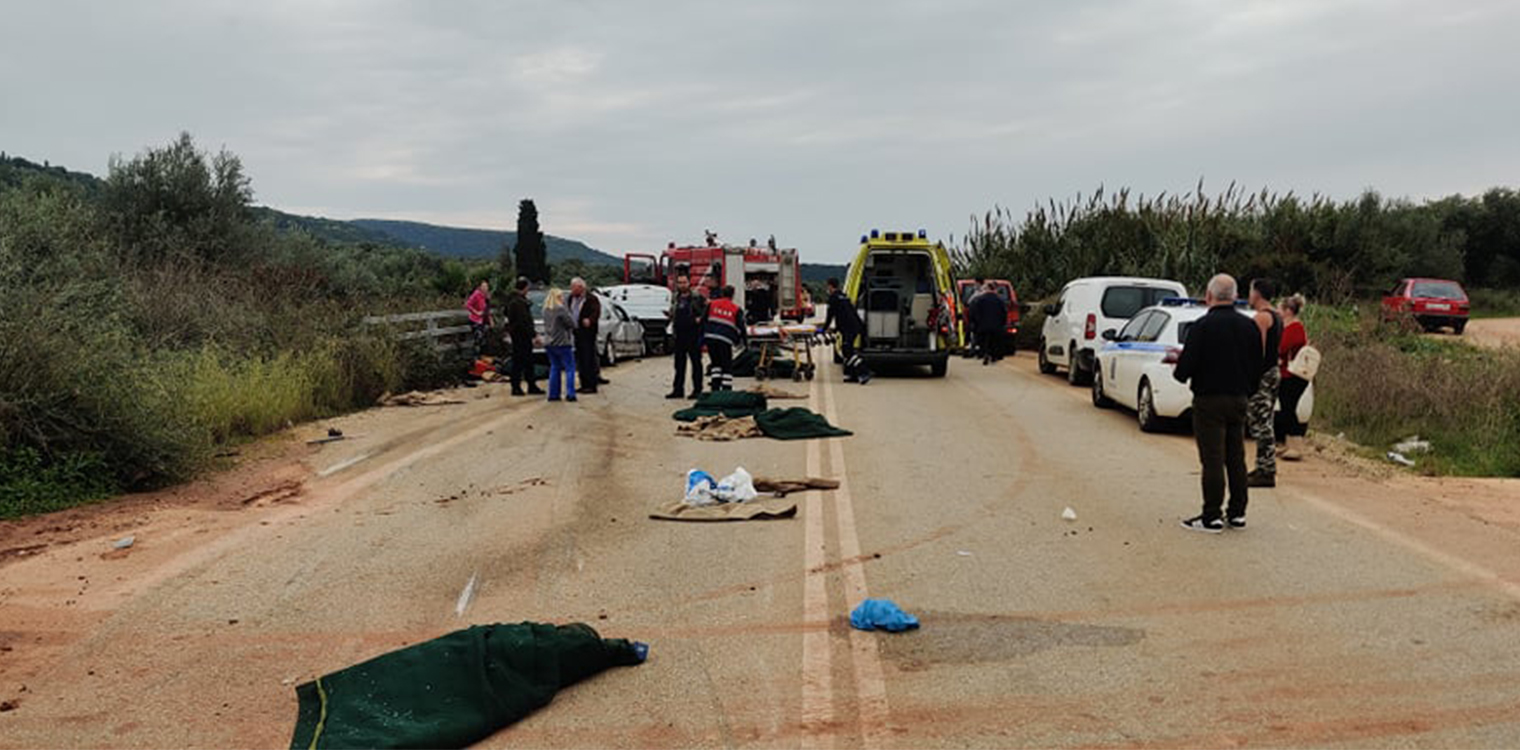 Θανατηφόρο τροχαίο στους Γαργαλιάνους σε σύγκρουση νεκροφόρας με φορτηγάκι