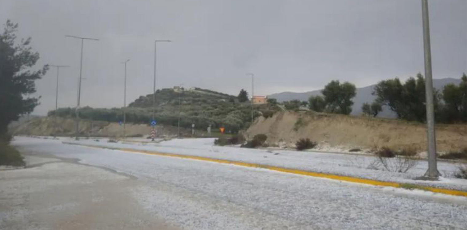 Ηράκλειο: Έριξε χαλάζι σε μέγεθος καρυδιού (photos)