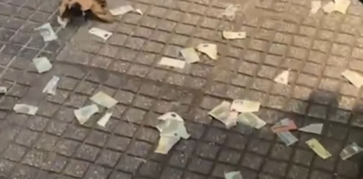 Θεσσαλονίκη: Έβγαλε από την τσέπη του χαρτονομίσματα, τα έσκισε και τα σκόρπισε στην Τσιμισκή