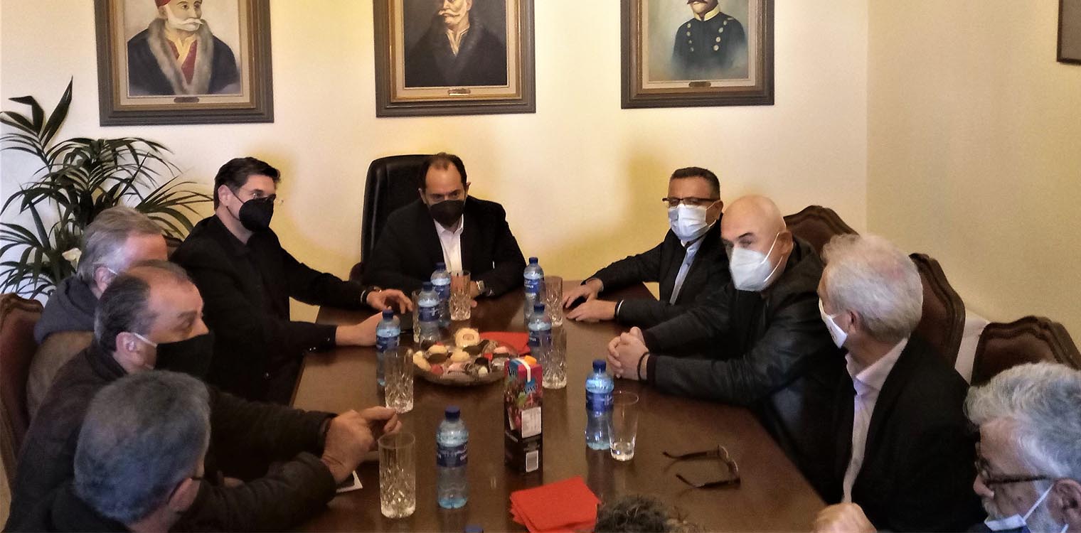 Συνάντηση Χρ. Σπίρτζη με Δήμαρχο Πηνειού, Α. Μαρίνο