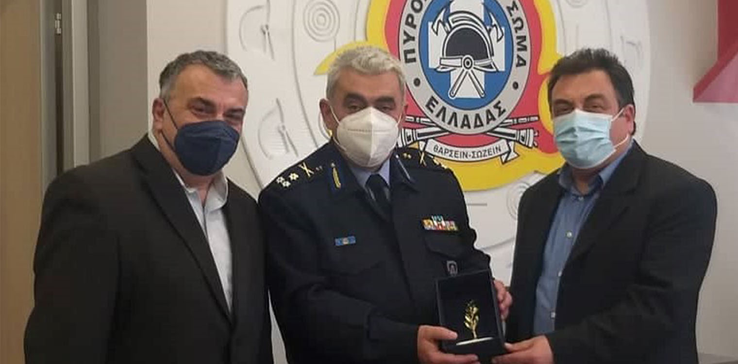 Στο νέο Αρχηγό του Π.Σ. Αντιστράτηγο Α. Ράπανο ο Δήμαρχος Πύργου εν όψει αντιπυρικής περιόδου