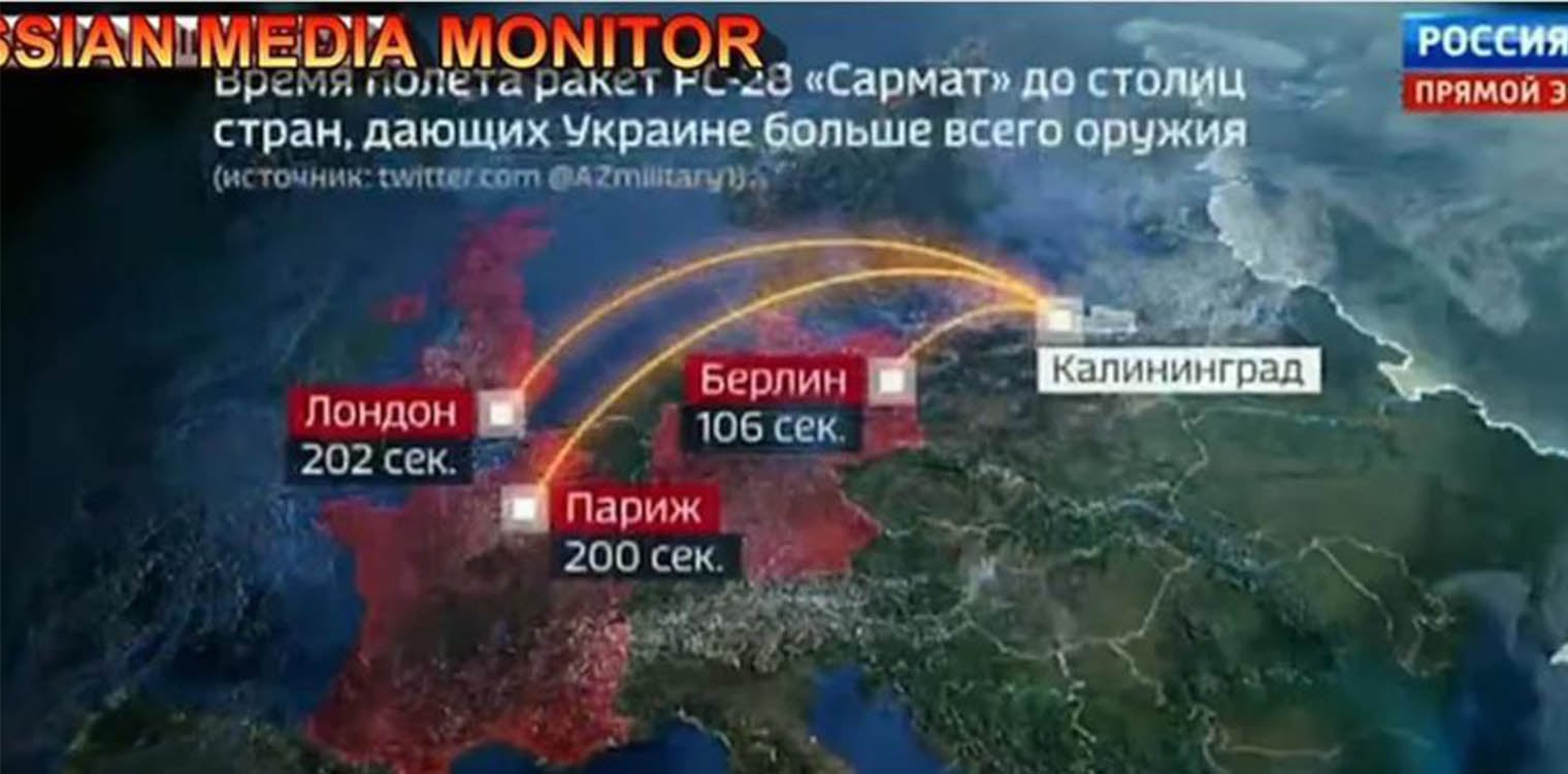 Ρωσία: «Σε 202 δευτερόλεπτα το Λονδίνο δεν θα υπάρχει πια» - πυρηνικές απειλές σε τηλεοπτική εκπομπή