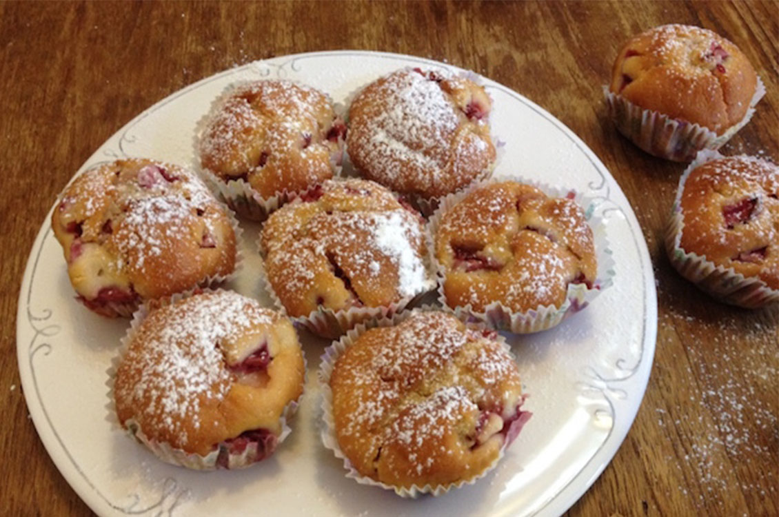 Muffins με φράουλες