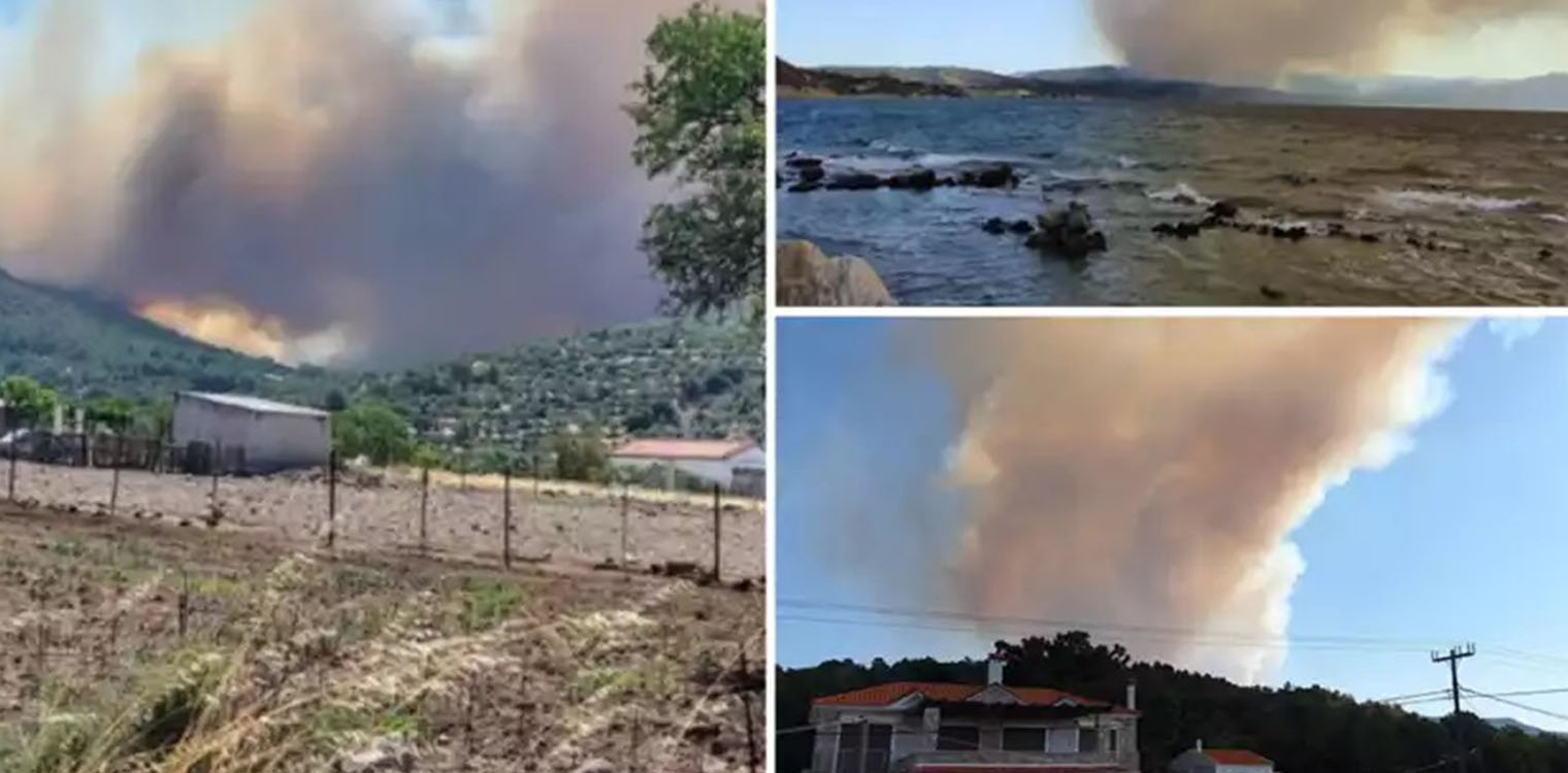 Φωτιά στη Λέσβο: Εκτός ελέγχου το πύρινο μέτωπο – Καίγονται σπίτια των Βατερών
