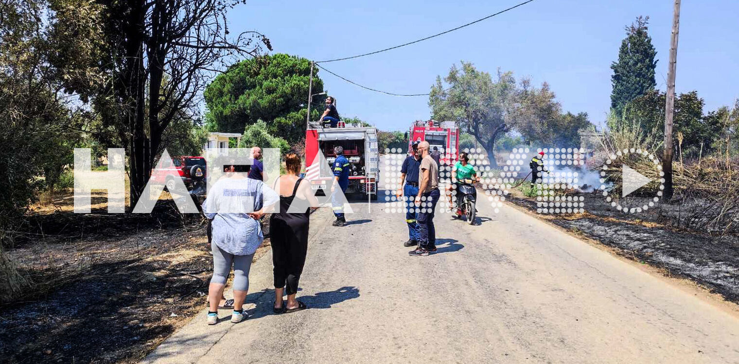 Αυγείο Ήλιδας: Φωτιά στο χωριό απείλησε σπίτια - Πρόλαβαν οι πυροσβέστες (photos)