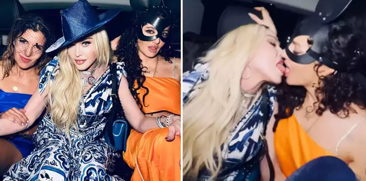 Madonna: Έγινε 64 και το γιόρτασε, ανταλλάσσοντας «καυτά» φιλιά στο στόμα με δύο γυναίκες 