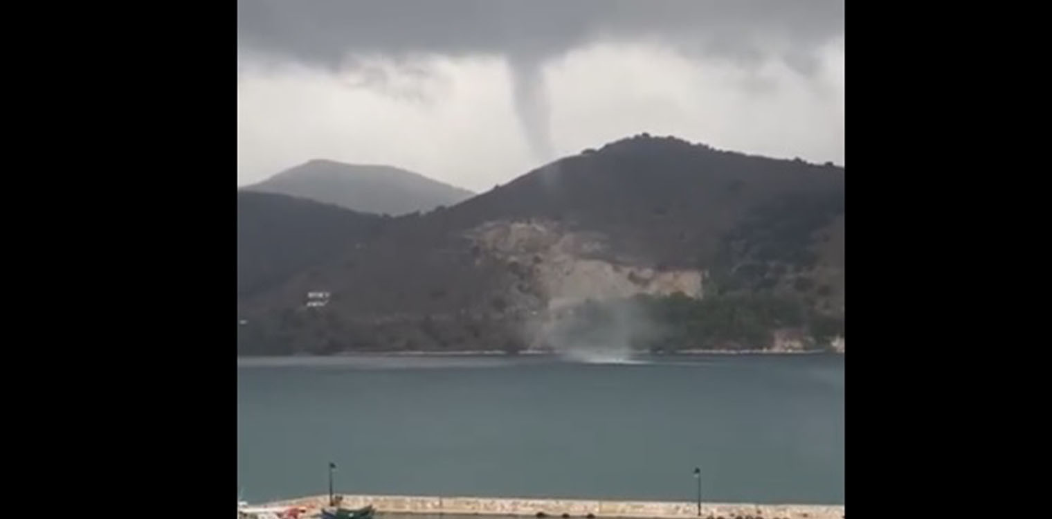 Κεφαλονιά: Εντυπωσιακός υδροστρόβιλος πέρασε δίπλα από το νησί (video)