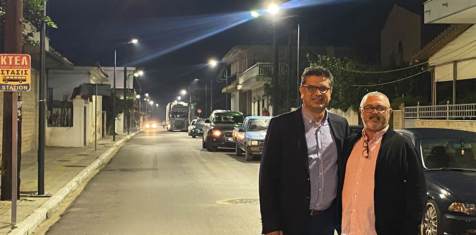 Δήμος Ανδραβίδας-Κυλλήνης: «Λουσμένη» με φως και η οδός Α. Καλφιώτηστην Ανδραβίδα