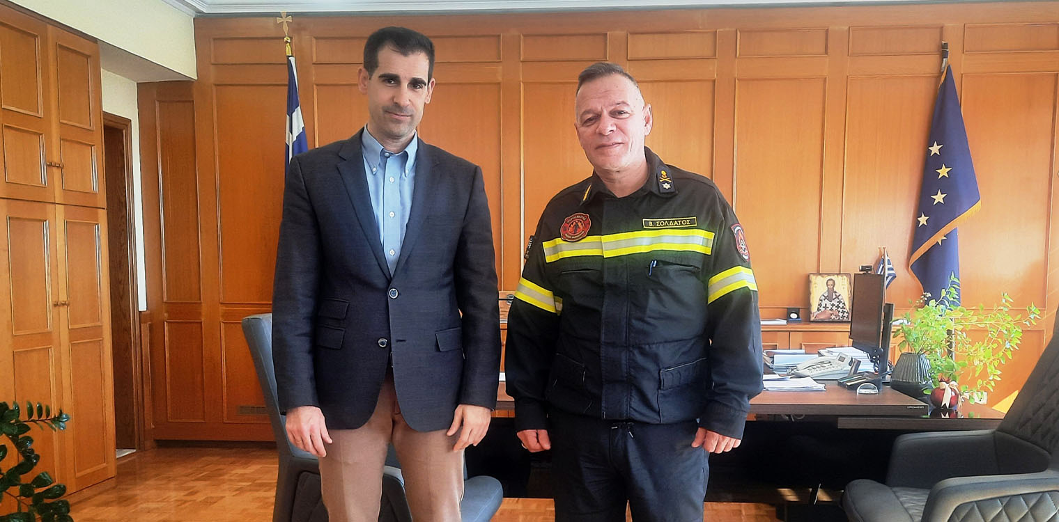 Συνάντηση Αντιπεριφερειάρχη Π.Ε. Ηλείας Β. Γιαννόπουλου με τον Διοικητή Πυροσβεστικών Υπηρεσιών Ηλείας Β. Σολδάτο
