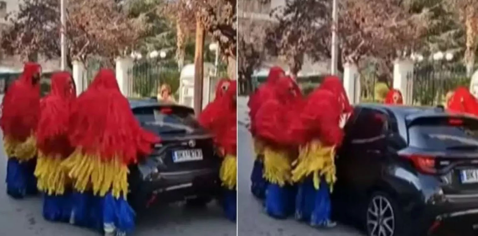 Viral στο Αίγιο: Καρναβαλιστές ντύθηκαν πλυντήριο αυτοκινήτων και έπλεναν αμάξια στον δρόμο! (video)