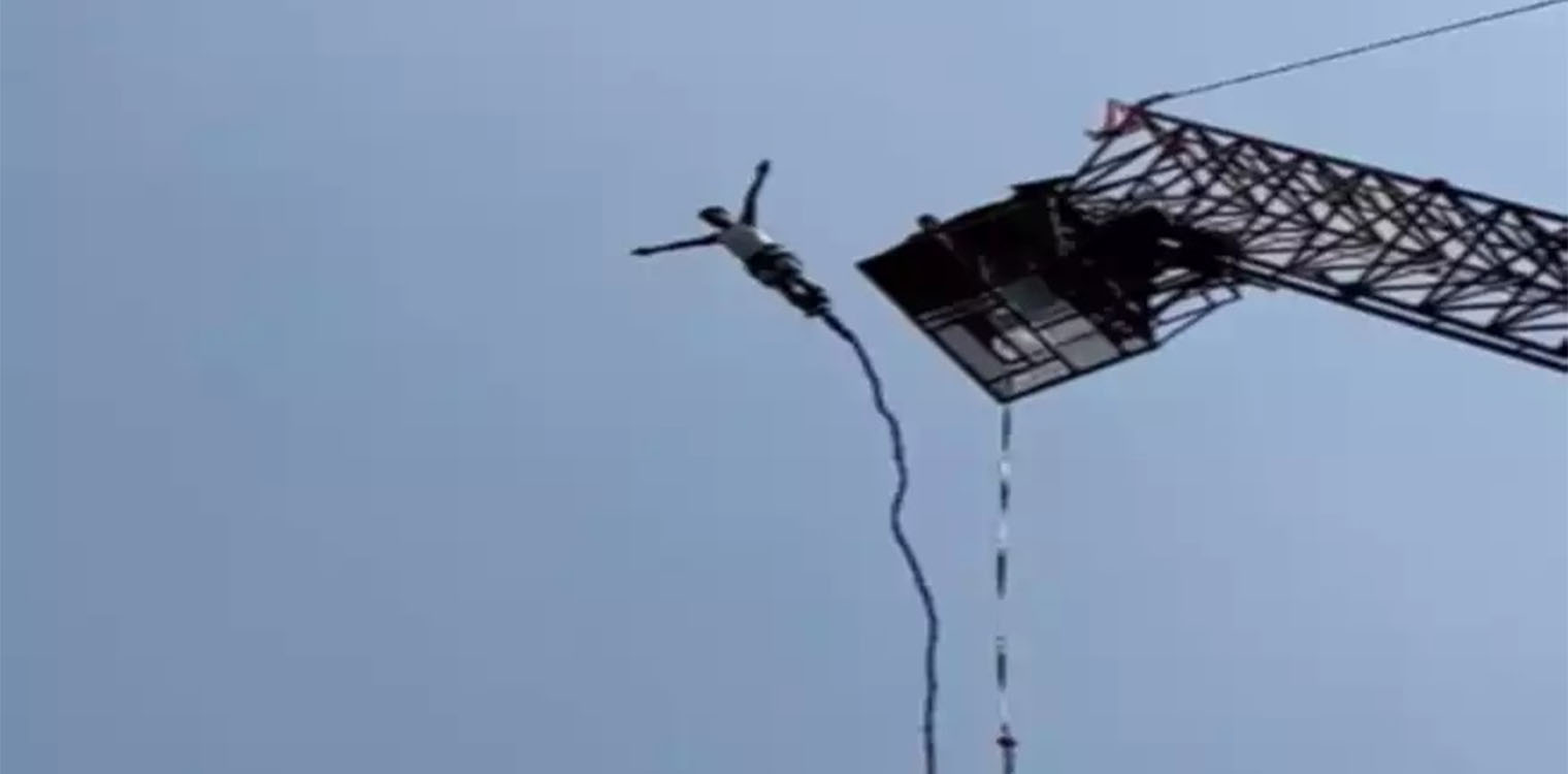 Τρομακτικό ατύχημα: Έσπασε το σχοινί ενώ έκανε bungee jumping από 10όροφη εξέδρα