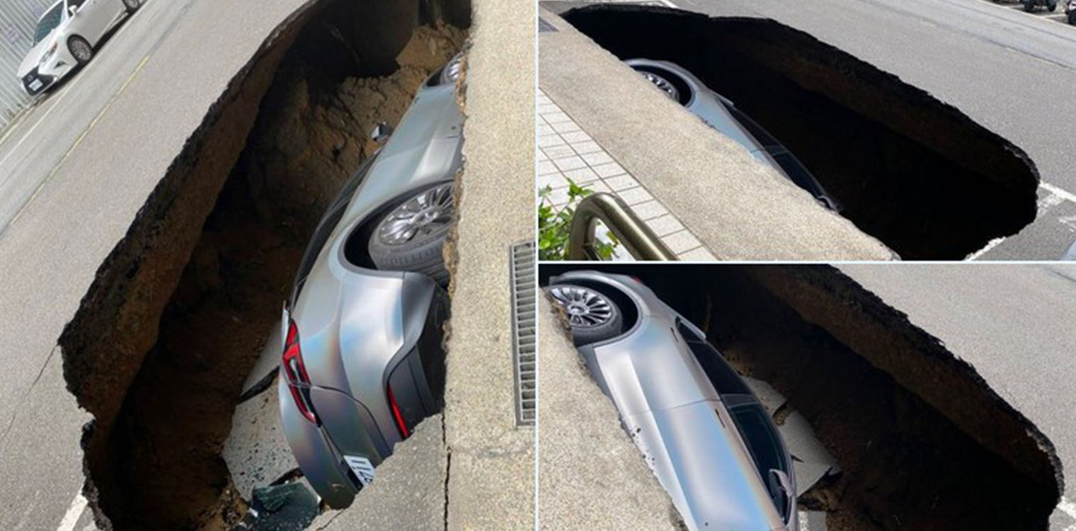 Απίστευτο: Άνοιξε η γη και κατάπιε ένα Tesla! (+video)