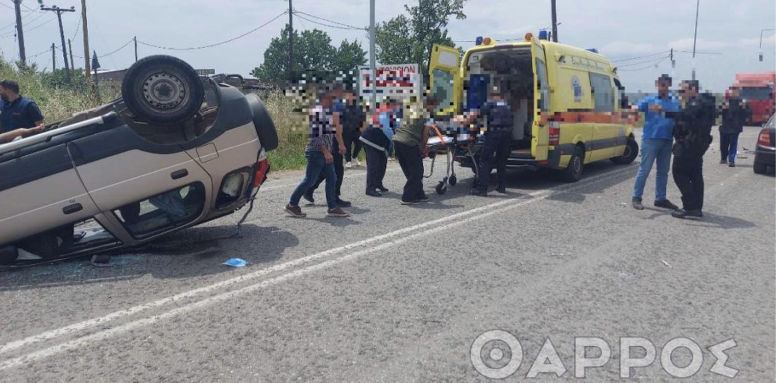 Μεσσήνη: Σοβαρό τροχαίο στο Ασπρόχωμα - Αναποδογύρισε αυτοκίνητο