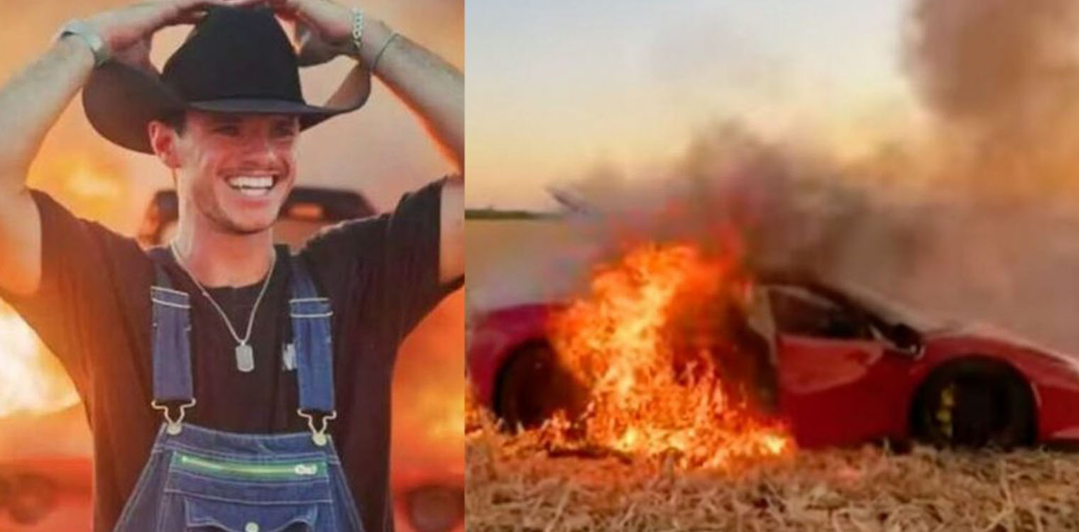 Η απόλυτη καταστροφή: YouTuber αγόρασε Ferrari και της έβαλε καταλάθος φωτιά