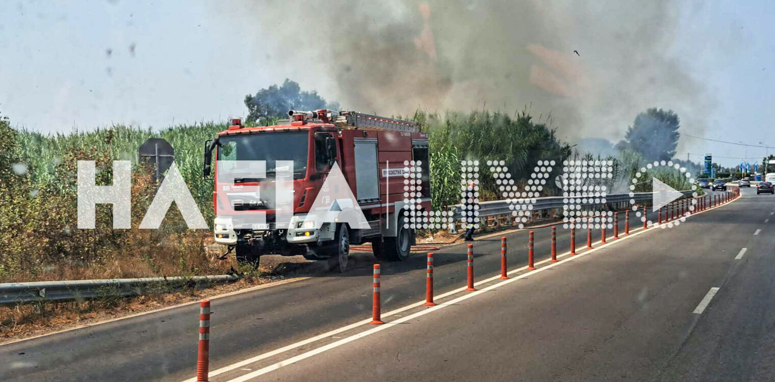 Πατρών - Πύργου: Με δυσκολία η κυκλοφορία λόγω πυρκαγιάς στην εθνική