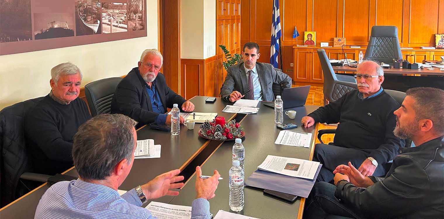 Ενημερωτική Συνάντηση Β. Γιαννόπουλου με τους νέους Δημάρχους Πύργου, Ήλιδας και Αρχ. Ολυμπίας, για τη Στρατηγική ΟΧΕ/ΒΑΑ