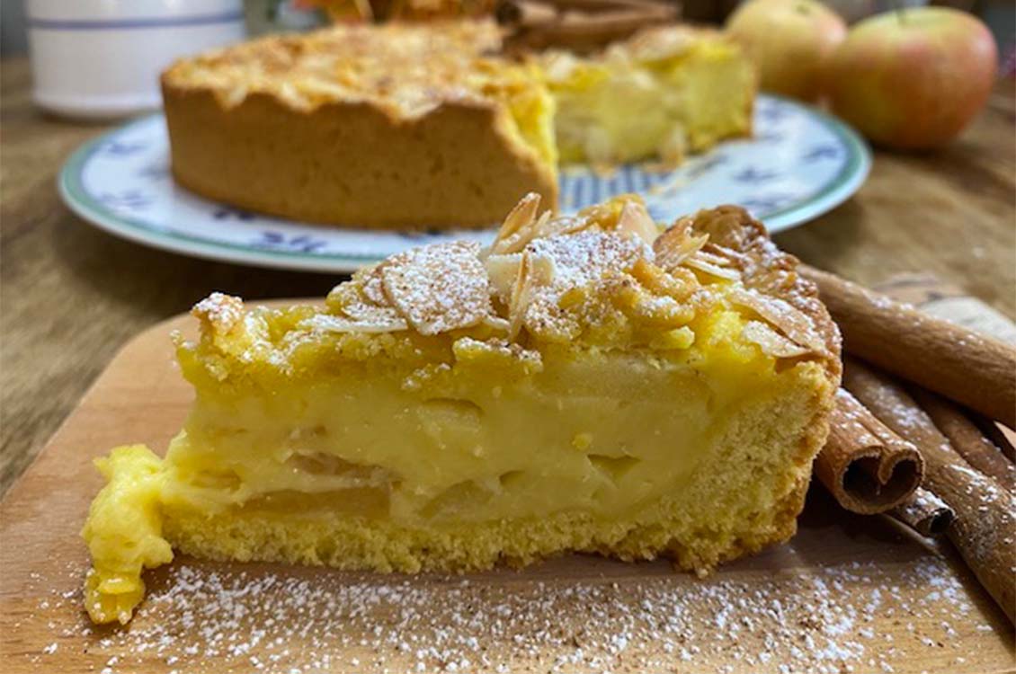 Τάρτα με μήλα και κρέμα βανίλιας (τριφτή)