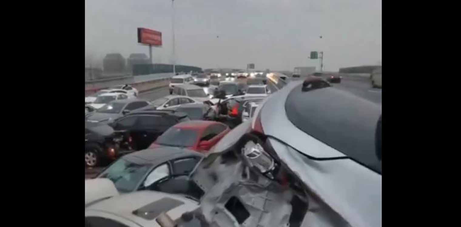 Τεράστια καραμπόλα 100 οχημάτων σε κινεζικό αυτοκινητόδρομο ταχείας κυκλοφορίας - Απίστευτο βίντεο