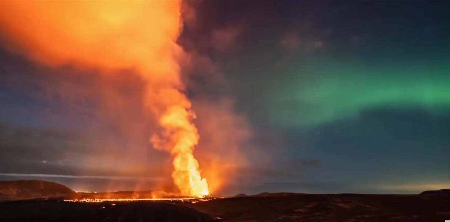 Ισλανδία: Δύο φυσικά φαινόμενα σε ένα - Όταν η ηφαιστειακή λάβα συνάντησε το Βόρειο Σέλας