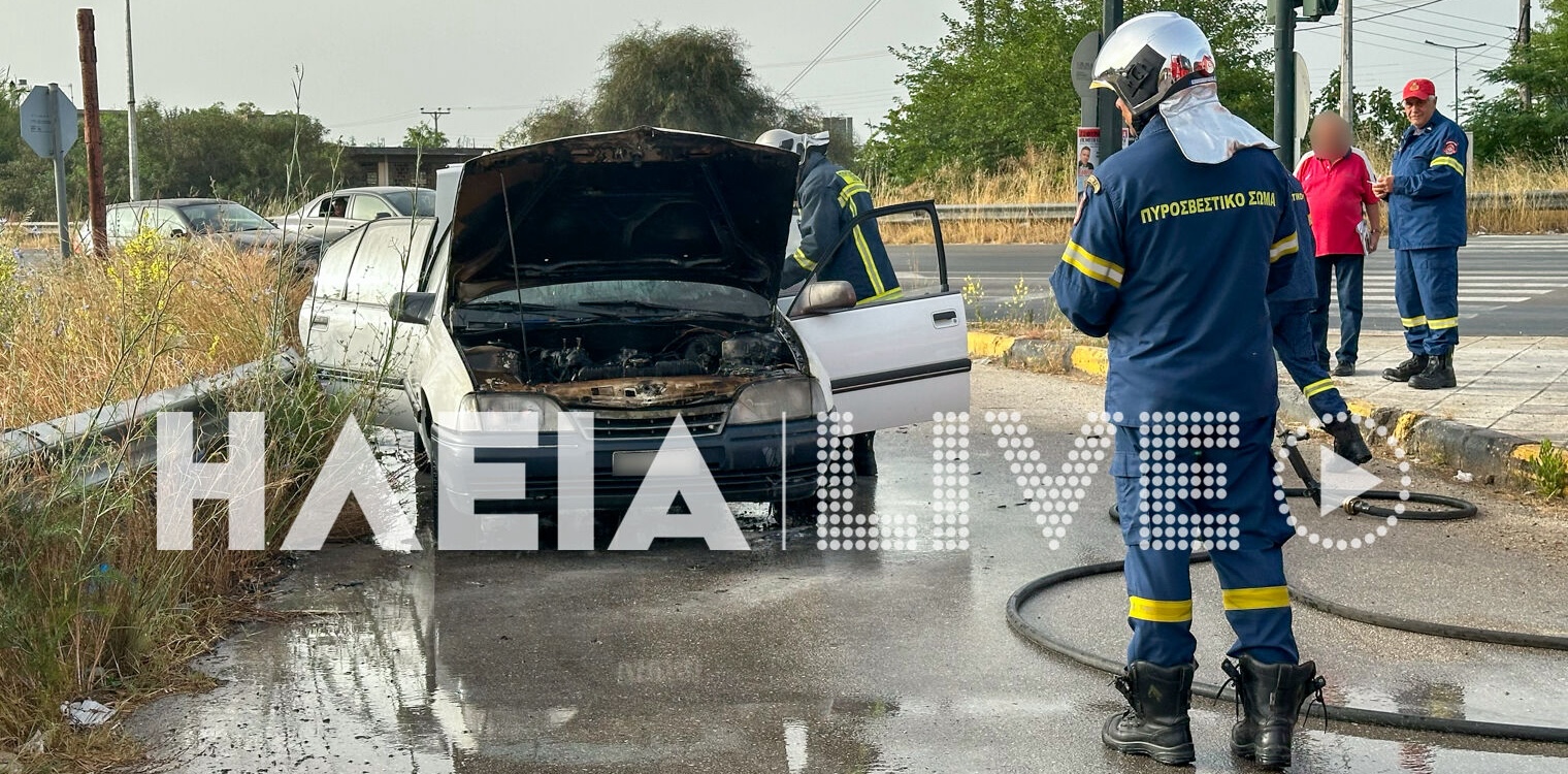Πύργος: "Φούντωσε" επιβατηγό στον κόμβο Φιλοθέης