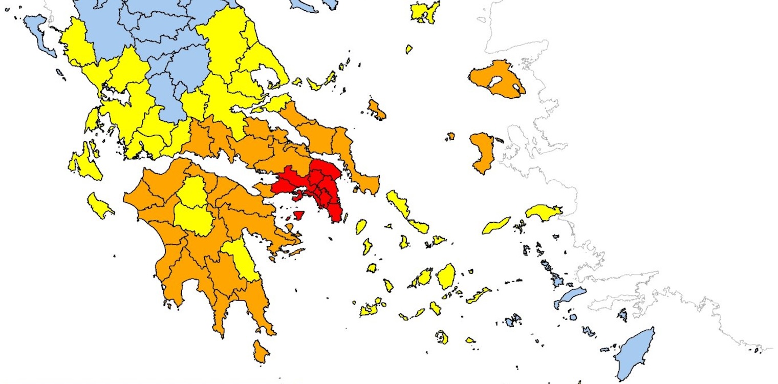 Ηλεία: Στο "κόκκινο" ο νομός και όλη η Πελοπόννησος με πολύ υψηλό κίνδυνο πυρκαγιάς