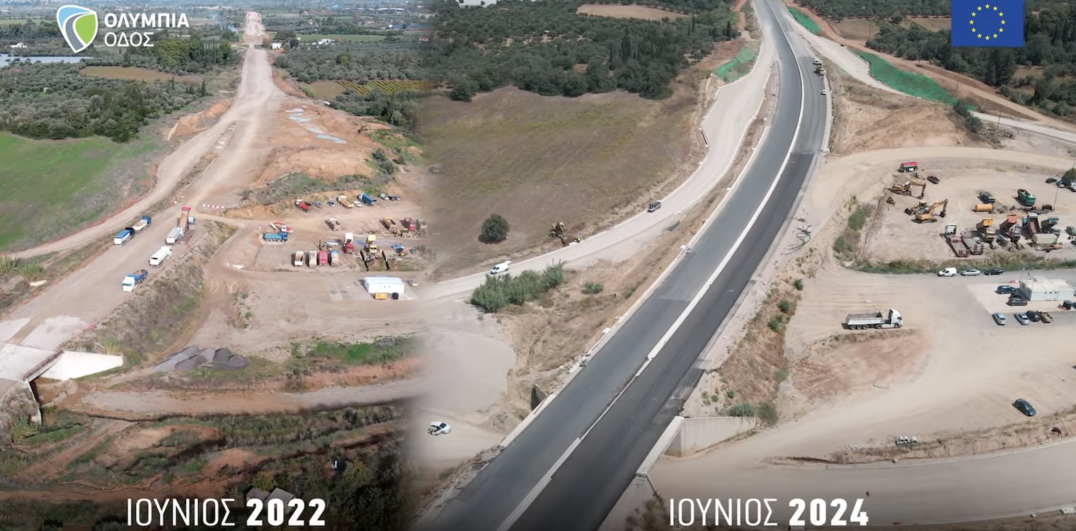 Δείτε video: Η πρόοδος των εργασιών στη νέα Πατρών - Πύργου