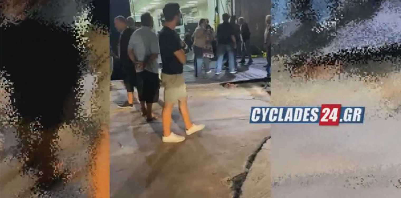 Ανάφη: Δείτε βίντεο από την κατάληψη οδηγών στον καταπέλτη του SuperFerry ΙΙ